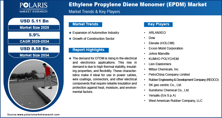 Ethylene Propylene Diene Monomer (EPDM) Market Size to Reach USD 8.58 Billion by 2034 at a CAGR of 5.9% from 2025 to 2034