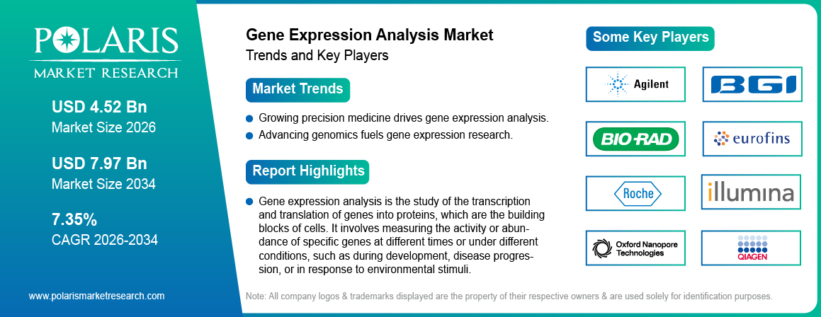 Gene Expression Analysis Market Trends & Key Players 2021-2034 (USD Billion)