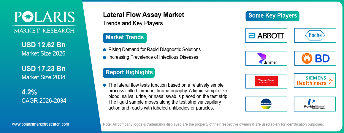 Lateral Flow Assay Market Trends & Key Players 2021-2034 (USD Billion)