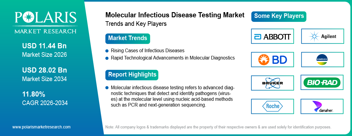 Molecular Infectious Disease Testing Market Trends & Key Players 2021-2034 (USD Billion)