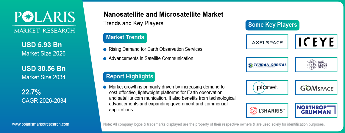 Nanosatellite and Microsatellite Market trends, growth drivers and leading industry players.