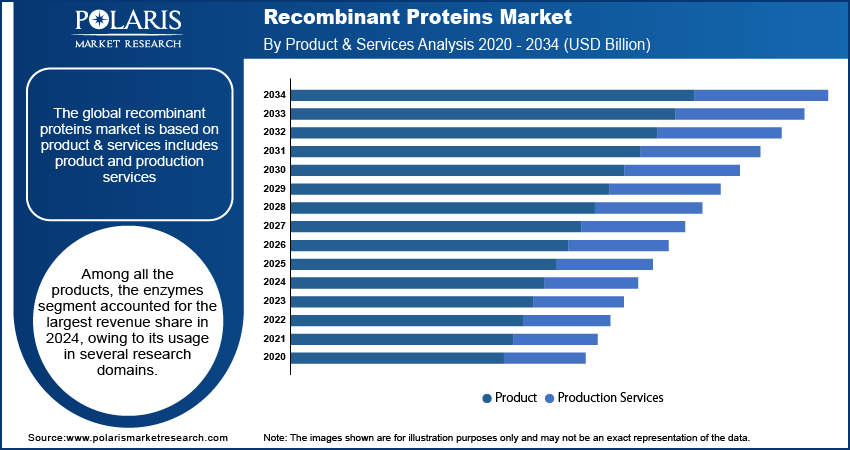 Recombinant Proteins Market By Product and Services Analysis 2020 - 2034 (USD Billion)