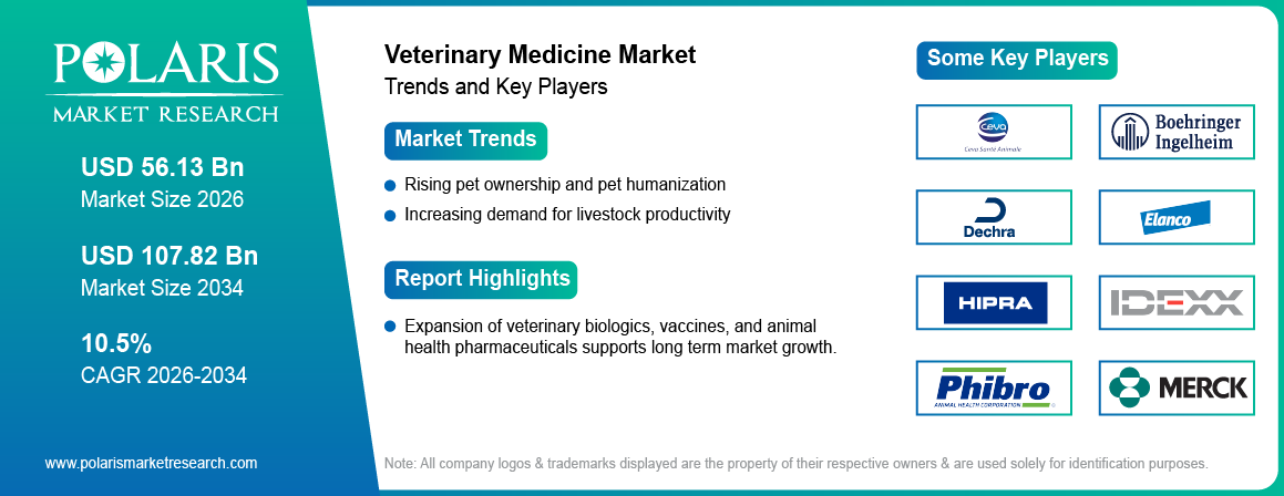Veterinary Medicine Market Size to Reach USD 107.82 Billion by 2034